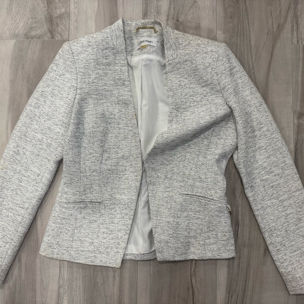 Calvin Klein Gray Textured Blazer